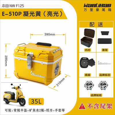 Motorcycle trunk Honda NWF125 motorcycle rear trunk - honda-nwf125-condensed-light-yellow-510p-dual-black-backrest
