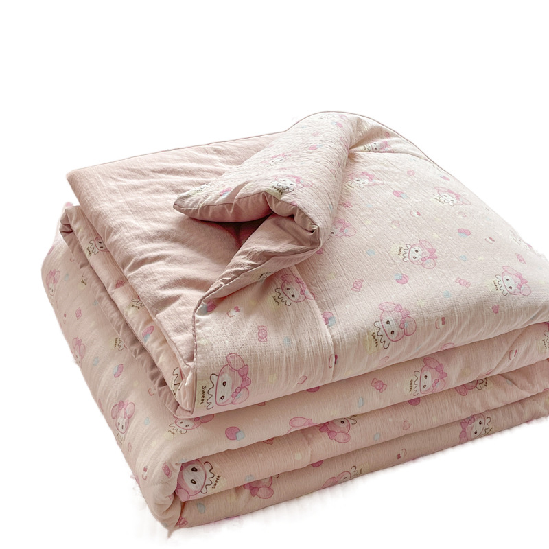 Día de verano hilo de doble capa edredón fresco de verano juego de cuatro piezas 2025 nueva cubierta de cama juego de tres piezas ropa de cama universal para todas las estaciones