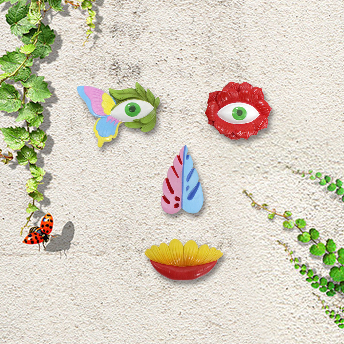  Flower Tree Face Tree Hanging Resin Craft Tree Hanging Garden Outdoor Courtyard Wall Home Creative Decoration Now