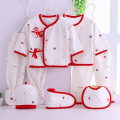 Newborn baby clothes pure cotton underwear just born baby and monk suit 7 seven-piece set spring, summer and autumn thin style 