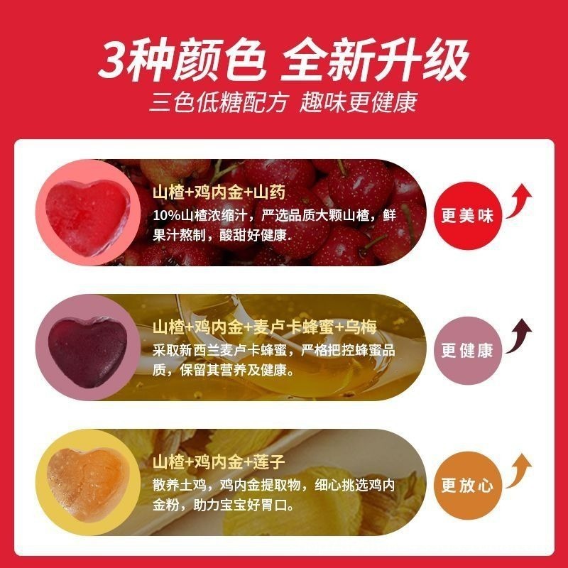 江中サンザシ鶏内金蓮子山薬三色ソフトキャンディ子供用六物膏脾胃咀嚼片赤ちゃんの積食|undefined