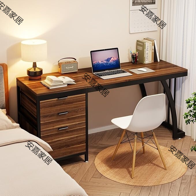 Computer desk with 3 reversible drawers, with file storage, suitable for home office