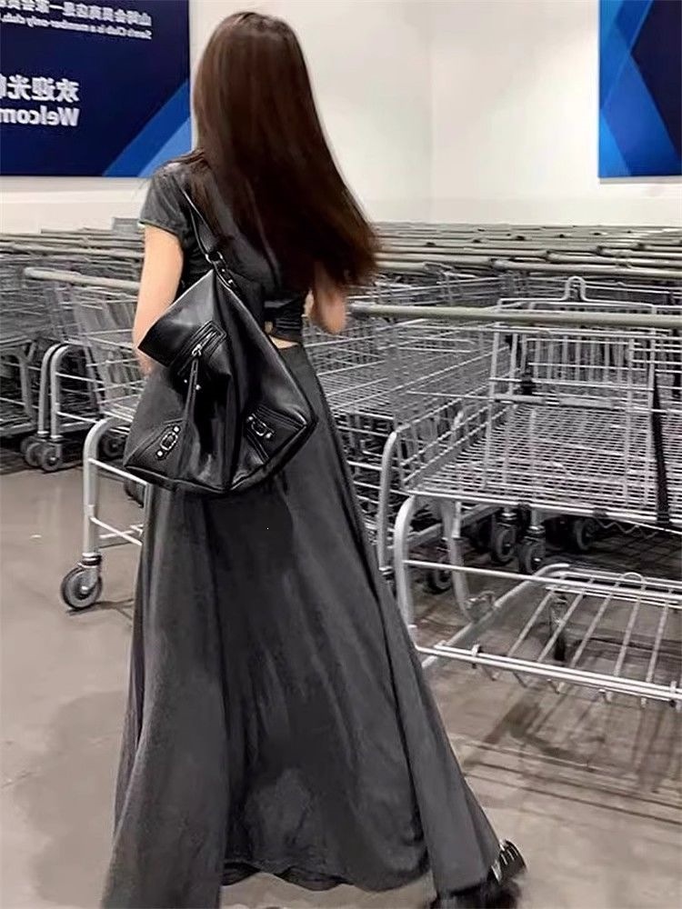 Đầm maxi nữ thắt eo phong cách Pháp mùa hè 2026, thiết kế ôm sát tôn dáng — đen/cổ điển gầy, B5-05=giá trị thông số Kd, (cài 2), Màu xám nhạt tươi chi tiết 5