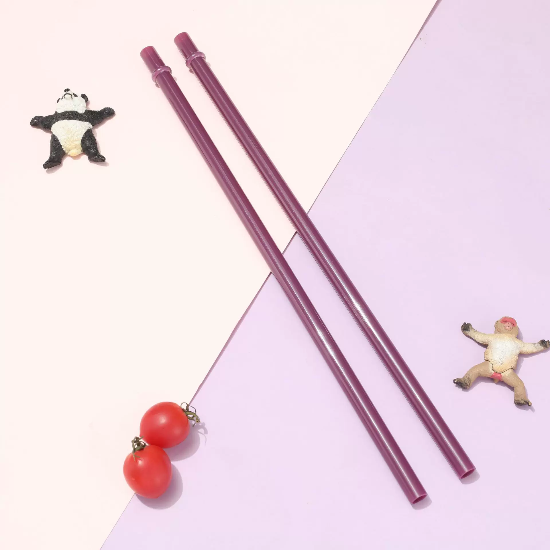 厂家直供TRITAN材质紫色杯子吸管简约家用耐高温吸管循环使用吸管