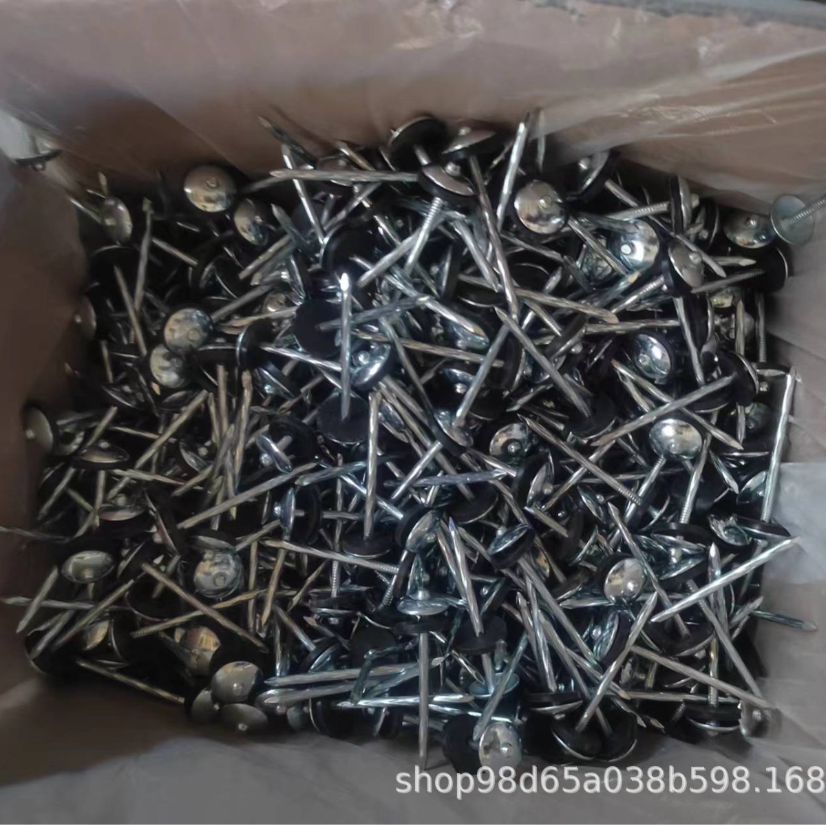 Clavos para sombreros grandes, clavos para tejas de amianto, clavos corrugados con juntas, clavos para cabezas, clavos para tejas de acero de color, clavos para techos de 2,5 pulgadas y 3 pulgadas al por mayor