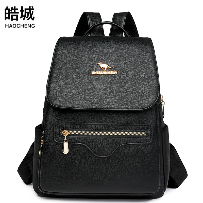 Mochila de pu de moda para mujer 2025 primavera nuevo estilo bolso de mujer de mediana edad moda casual mochila de viaje de gran capacidad marea