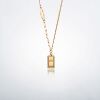 Fashionable necklace, bar, pendant, 925 sample silver