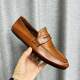 Gukai Riding Goodyear Craft Horse Leather Washed Vintage Dressed Loafers Bean Shoes Slip-on Casual Shoes Leather Shoes