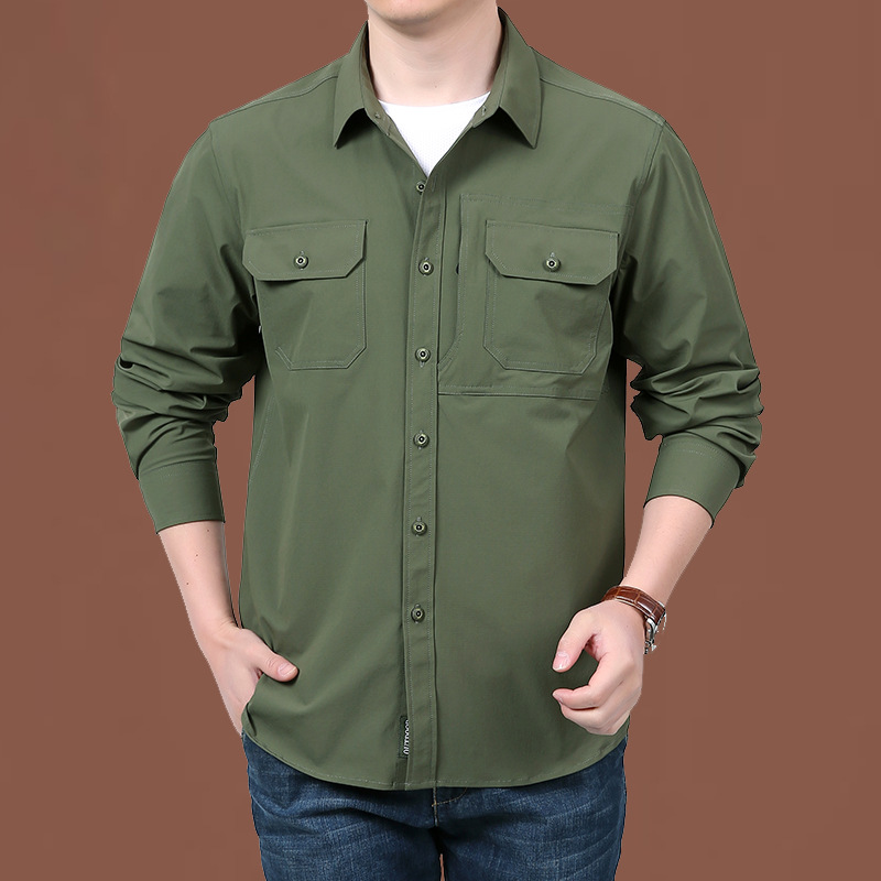 Chaqueta camisa de manga larga otoño nuevo estilo relajado casual versátil hombre gran camisa de trabajo abrigo