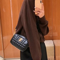 B's 新しい大型シープスキンの絶妙でシックなキルティングカレッジスタイルのローナバッグ大容量菱形チェーンバッグ