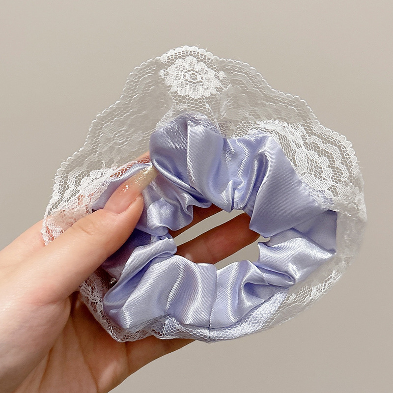 El encaje francés punto de onda arco intestino grueso anillo de cabello para mujeres de alta calidad cuerda de cabello de alta elasticidad cuerda de cabello adornamiento