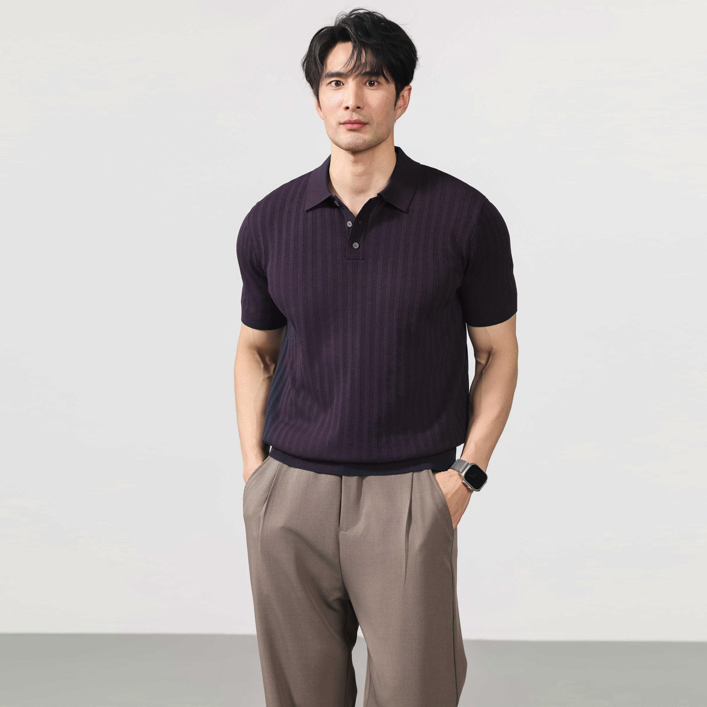 Polo camiseta de punto camiseta de manga corta hombre paolo anti-rayas vieja camiseta de negocios de verano fábrica transfronteriza al por mayor
