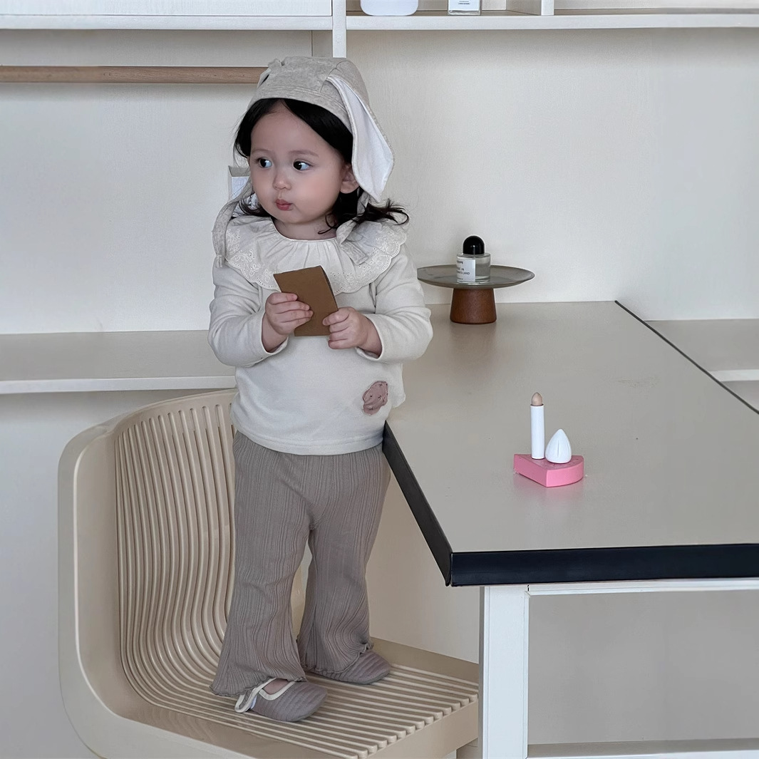 Ropa de otoño infantil coreana ropa infantil camisa de muñeca de niña ropa de caña de dos piezas de bebé de otoño
