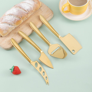 Cross-border stainless steel cheese knife multi-purpose knife baking bread cheese knife kitchen cheese planer square knife cheese knife