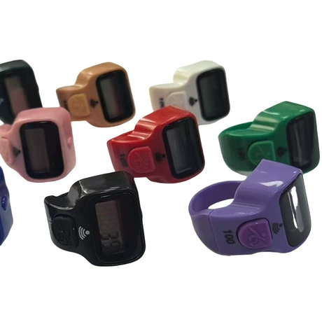 Máy đếm mini dạng nhẫn có âm báo mỗi 100 lần, điện tử tiện dụng, đếm lưu lượng người