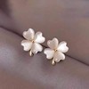 Silver needle, universal earrings from pearl, silver 925 sample, Korean style, french style, flowered, wholesale