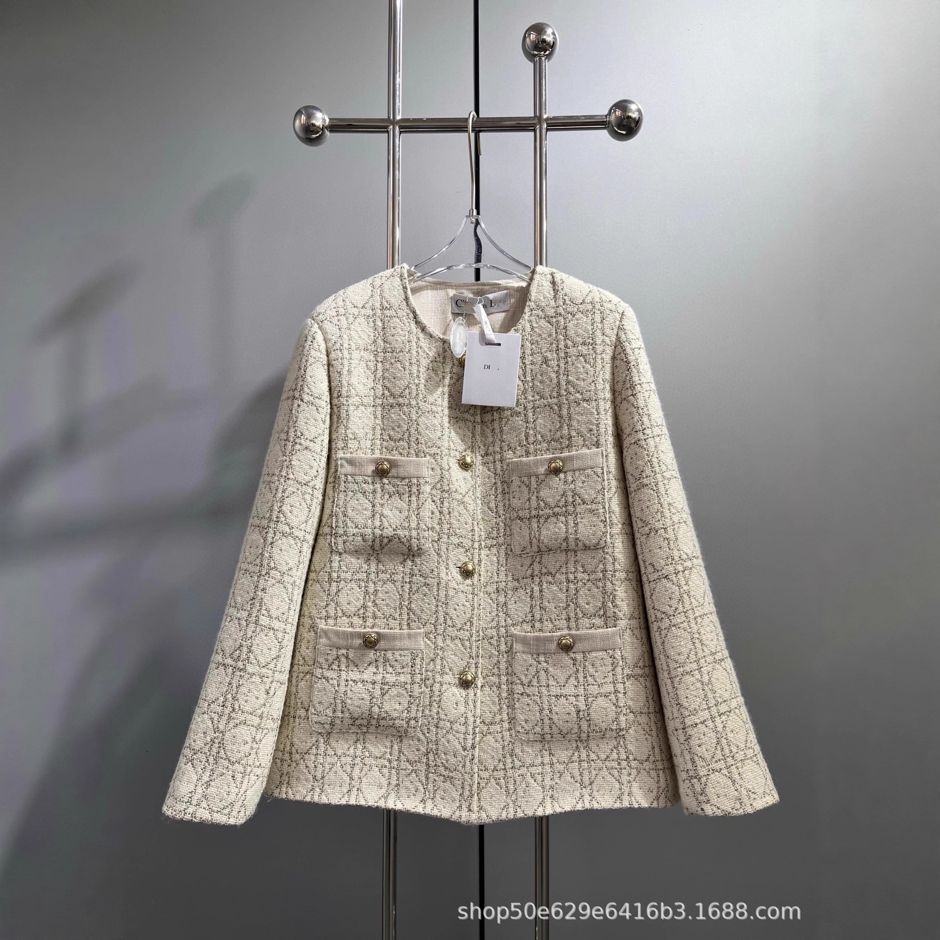 25 Autumn and Winter New Nanyou Haute Couture Cha Simple Casual Woolen Woolen Woven Dress Long Jacket