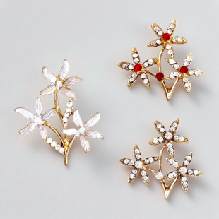 New antique diy bride fan pearl branch alloy jewelry accessories flower branch leaves hairpin diy material