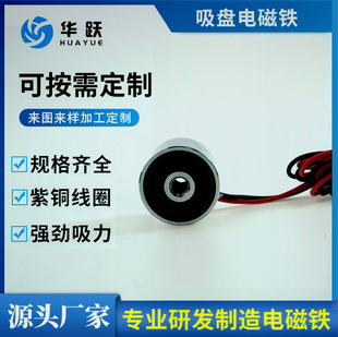 Factory Direct Supply Small Suction Cup Electromagnet 2525 Round Strong Suction Electric Iron Industrial Traction Lifting Electromagnet