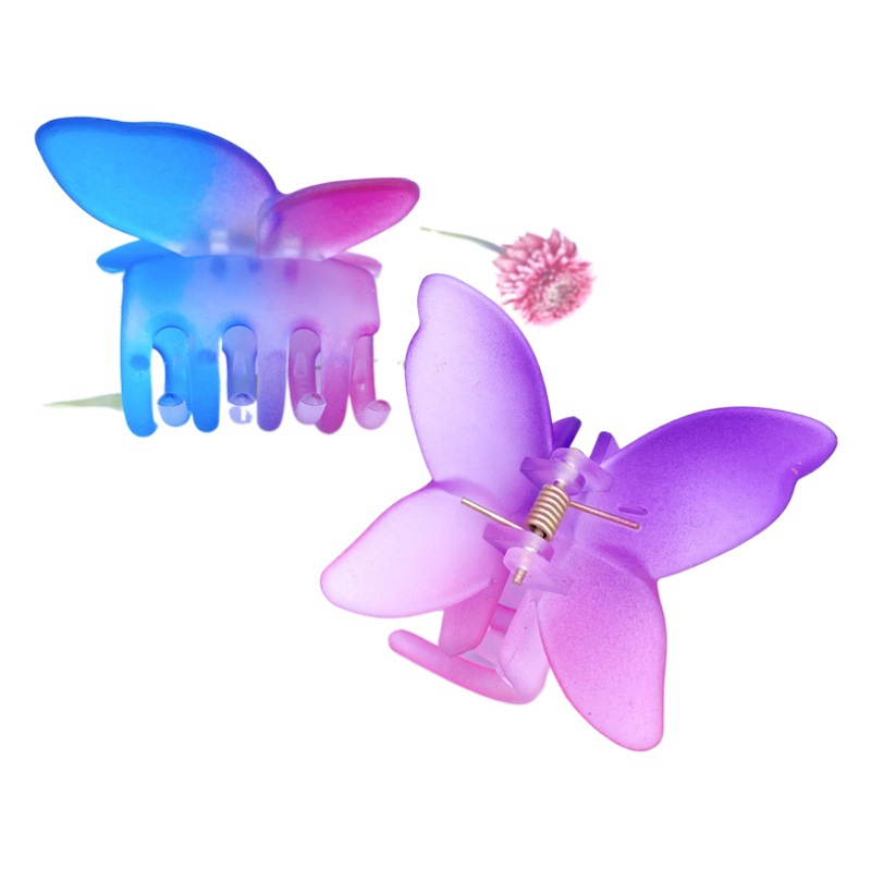 Estilo coreano simple Corea del Sur dadongmen gradiente de color mariposa chica clip neto rojo updo horquilla flequillo clip