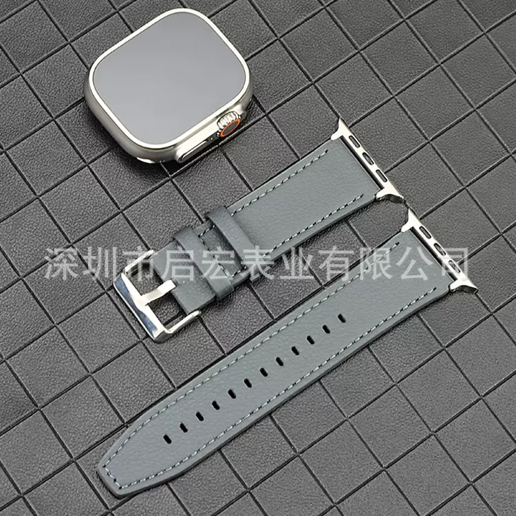 适用于苹果apple watch新款智能手表 头层皮表带针扣款真皮手表带