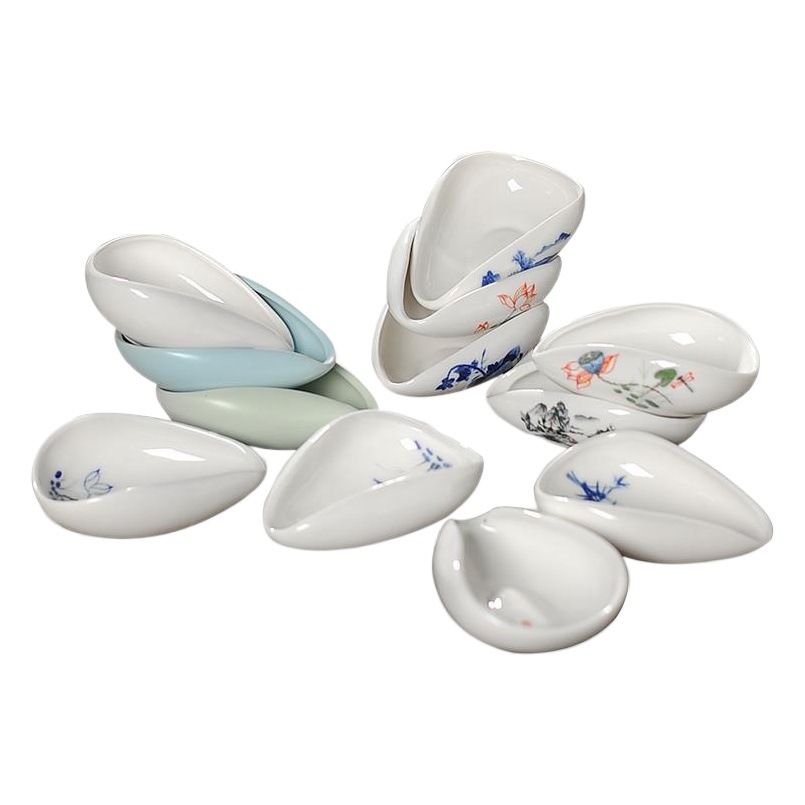 Cuchara de té de cerámica ceremonia del té caja de té de cerámica porcelana azul y blanca pala de té cuchara de té Kung Fu juego de té ceremonia del té Accesorios