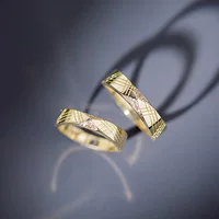 14k золото пара кольцо женские персонализированные гравировка палец кольцо золотые украшения 30537