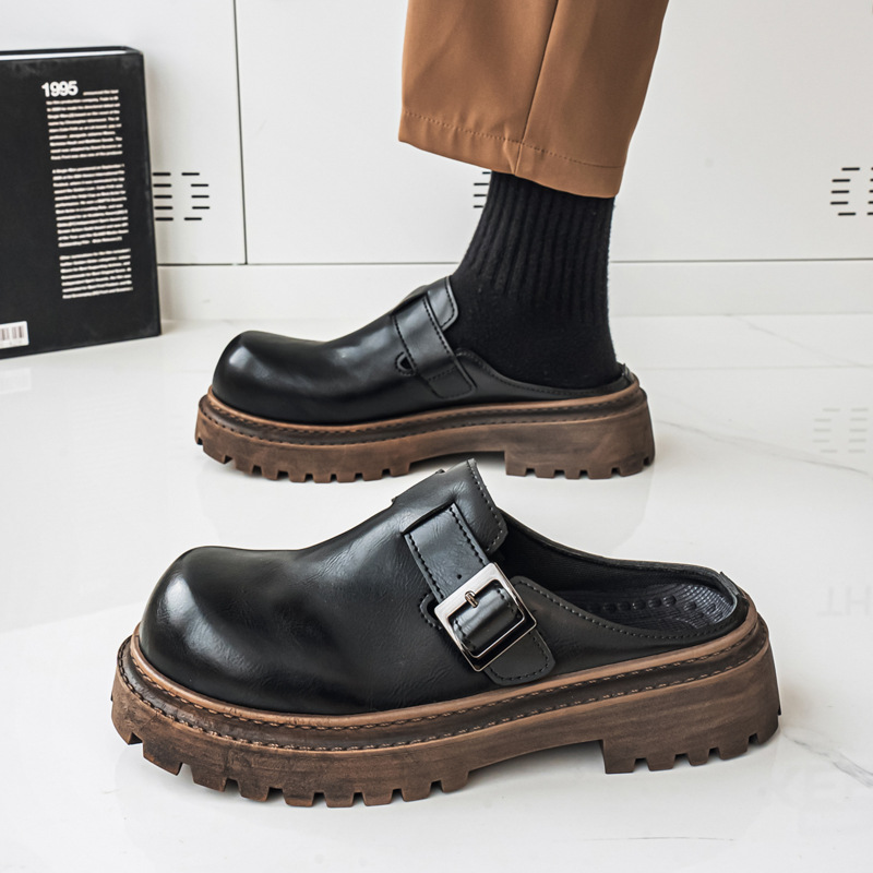 Diseñador de lujo ligero 2025 verano transfronterizo de alta calidad transpirable boken medio soporte zapatos de cuero para hombres zapatos de guisantes ligeros