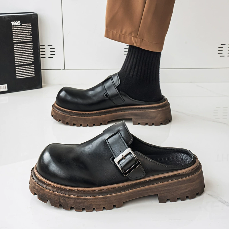 Дизайнерские легкие роскошные летние 2025 трансграничные высококачественные дышащие кожаные туфли Birkenstock с половиной чашки, мужские легкие туфли без шнуровки