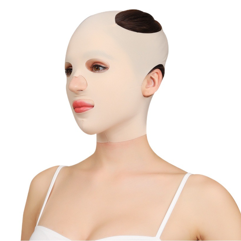 Dormir cara pequeña v cara cinta de apriete caída doble barbilla elevación francés patrón de elevación delgada cara talla vendaje media cara apoyo f