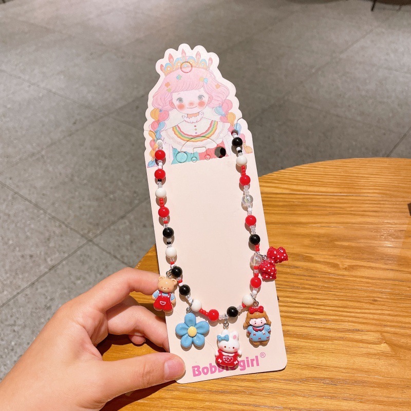 儿童卡通项链小女孩串珠饰品公主可爱配饰甜美公主颈链首饰|undefined