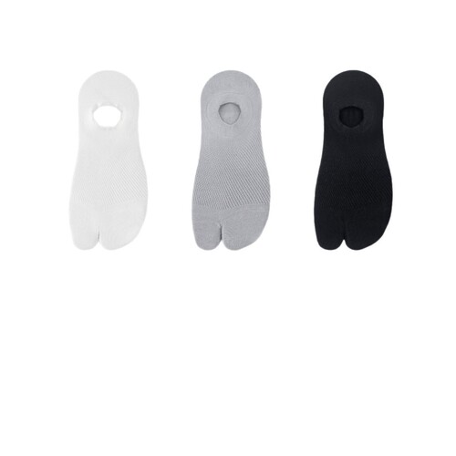 Men's Two-Toe Cotton Summer Thin Mesh Airy Non-Slip Toe Socks with Hidden Mouth Men's Versatile Short Socks