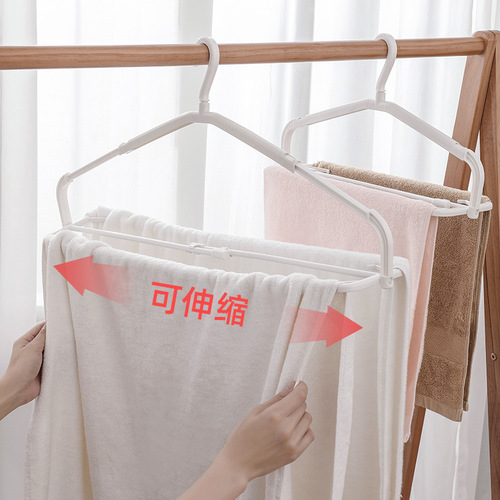 Household retractable folding clothes hanger balcony windproof clothes drying rack non-slip towel bath towel drying rack clothes hanger