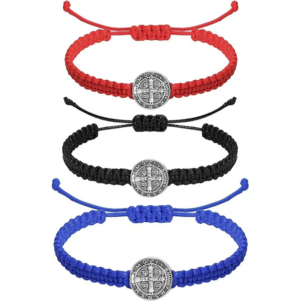 Blue Cross-Border Hand-Woven Adjustable Bracelet Set Cross Virgin Mary Gift Bracelet Cross-Border