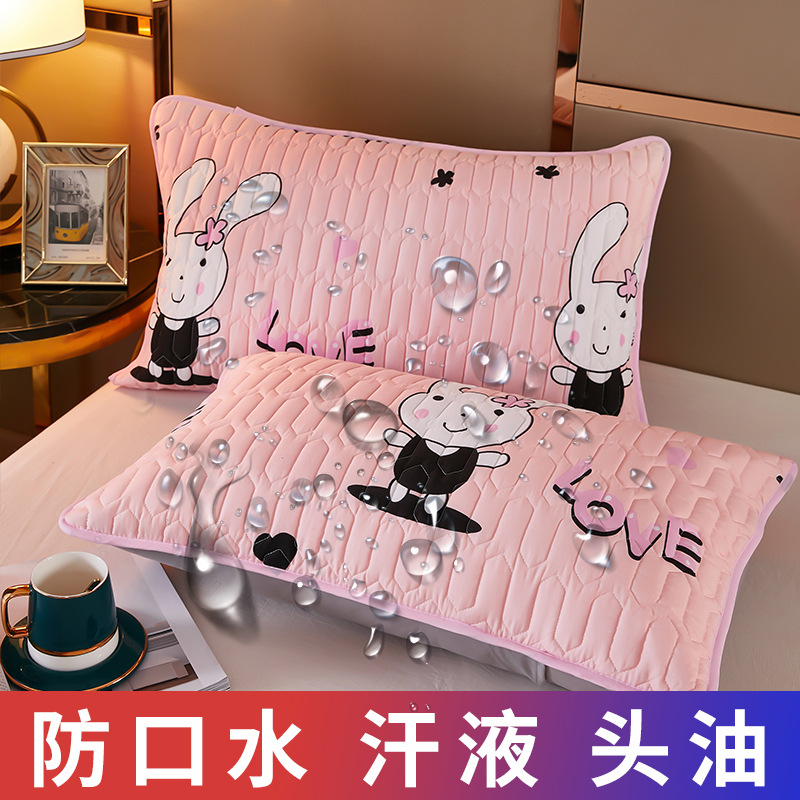 Waterproof quilted cartoon protective pillowcase, Amazon