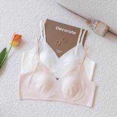 薄いウサギの耳クールシームレス下着女性の夏ノンワイヤー大きな胸を小さくする通気性のあるブラジャー