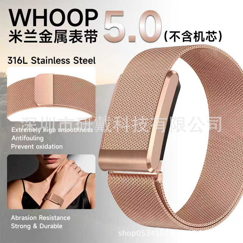 Suitable for Whoop5.0 Watch Strap, Stainless Steel Watch Strap, Whoop Wristband, Milan Magnetic Watch Strap, Ecg Stainless Steel