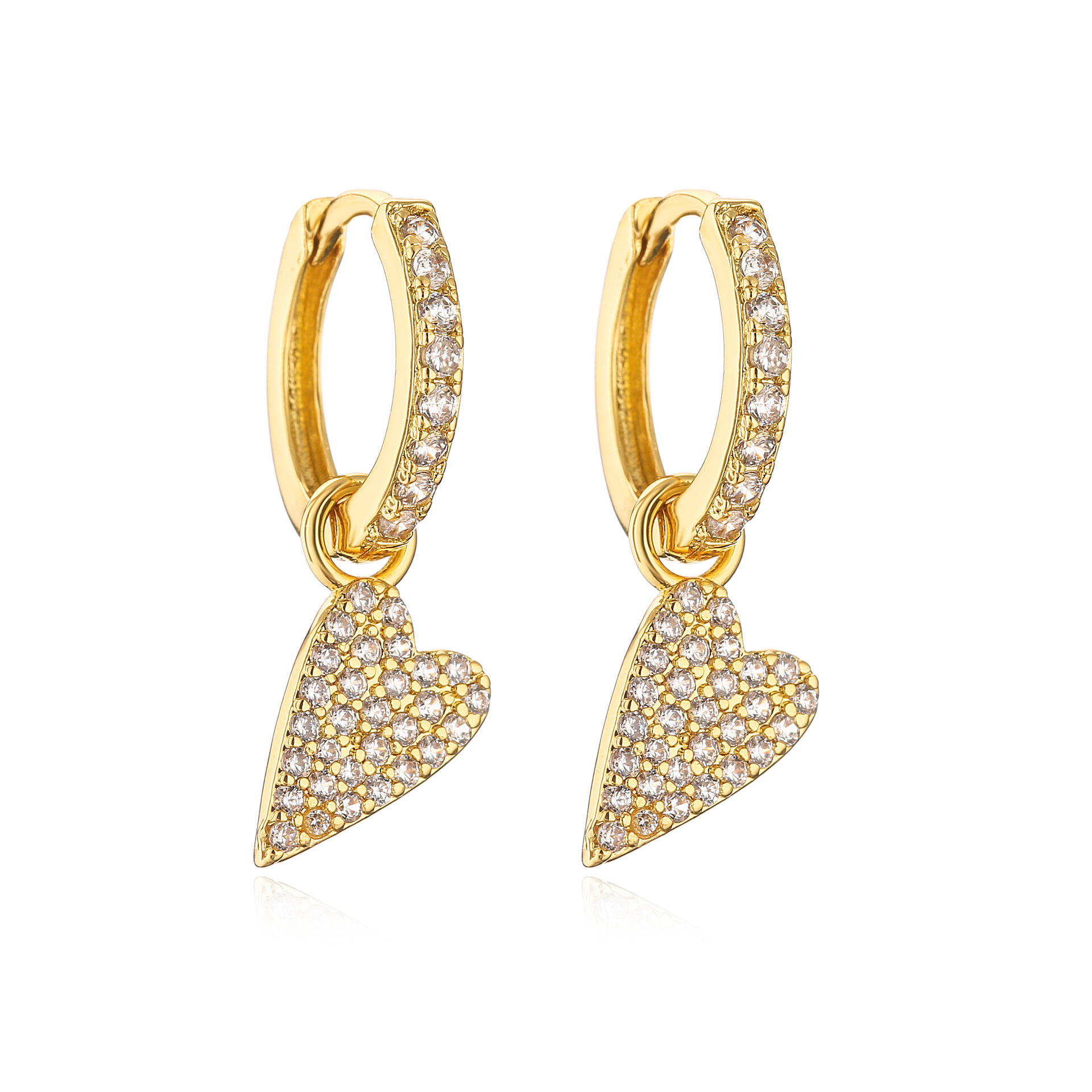 11g Weight Rhinestones Inlay Material Drop Earrings Classification 1 Pair Quantity 1 Pair Simple Style Fish Tail Copper Inlay Rhinestones Drop Earrings