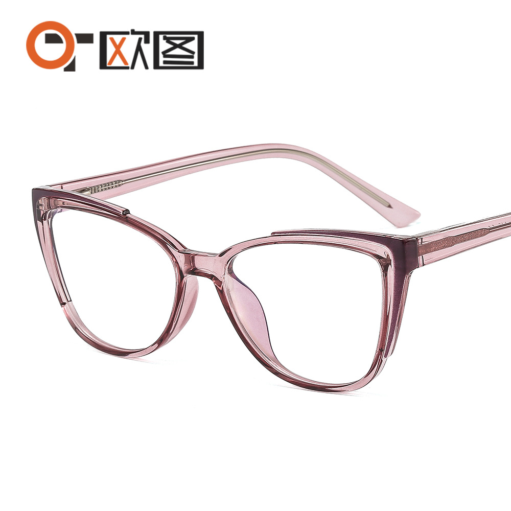 New glasses frame TR90 plate core anti-blue radiation anti-myopia cross-border European and American hawksbill 7006
