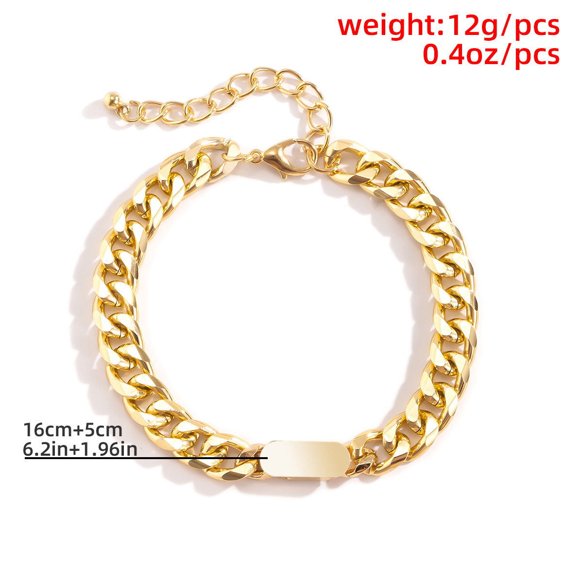 Simple Square Buckle Thick Bracelet display picture 2