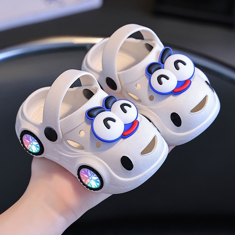 Children's summer neon slippers for men and women, non-slip cartoon mule, closed toe 3