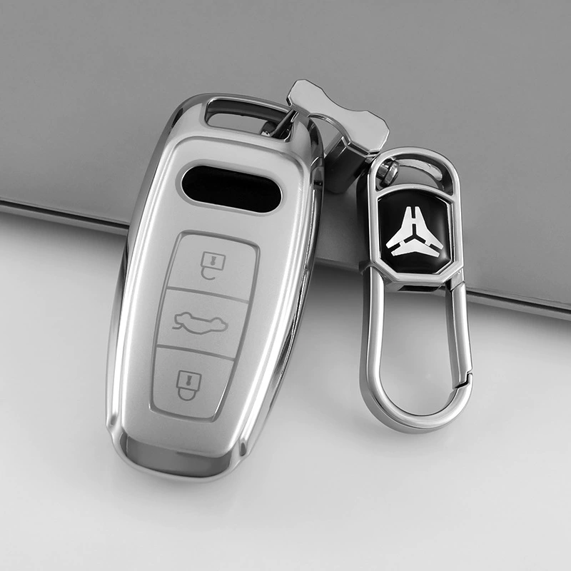 Подходит для 2024 Audi A6L Чехол для ключа 23/22 Новый A6 Flow Silver Защитный комплект для автомобильного ключа