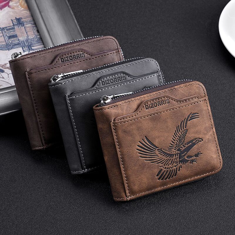 Short Men's Wallet, Thin, Fashionable, Casual, Zippered, Soft Leather Wallet, Multiple Card Slots, Large Capacity, Small Wallet Short Men's Wallet, Thin, Fashionable, Casual, Zippered, Soft Leather Wallet, Multiple Card Slots, Large Capacity, Small Wallet