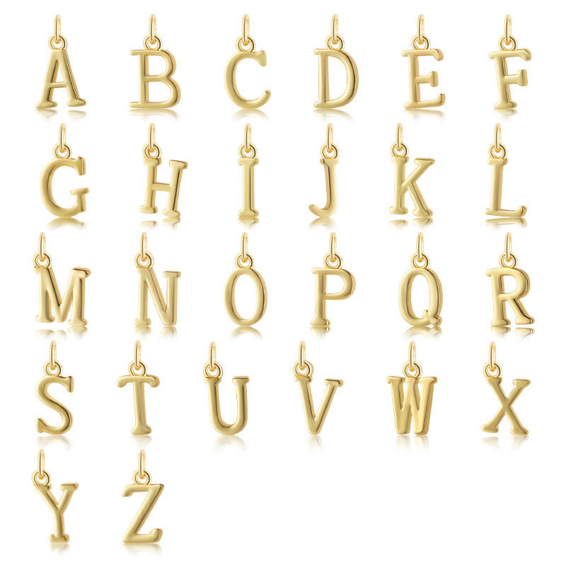Crucai クロスボーダーヨーロッパとアメリカの新しい 26 文字シンプルな光沢のあるペンダントペンダント DIY ジュエリーアクセサリー卸売|undefined