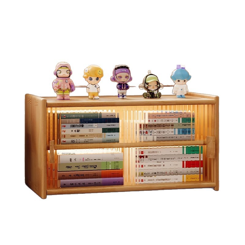 Estantería de escritorio de madera maciza para almacenamiento Estante a prueba de polvo multicapa Estante de exhibición Estante para libros pequeños en el escritorio de los estudiantes