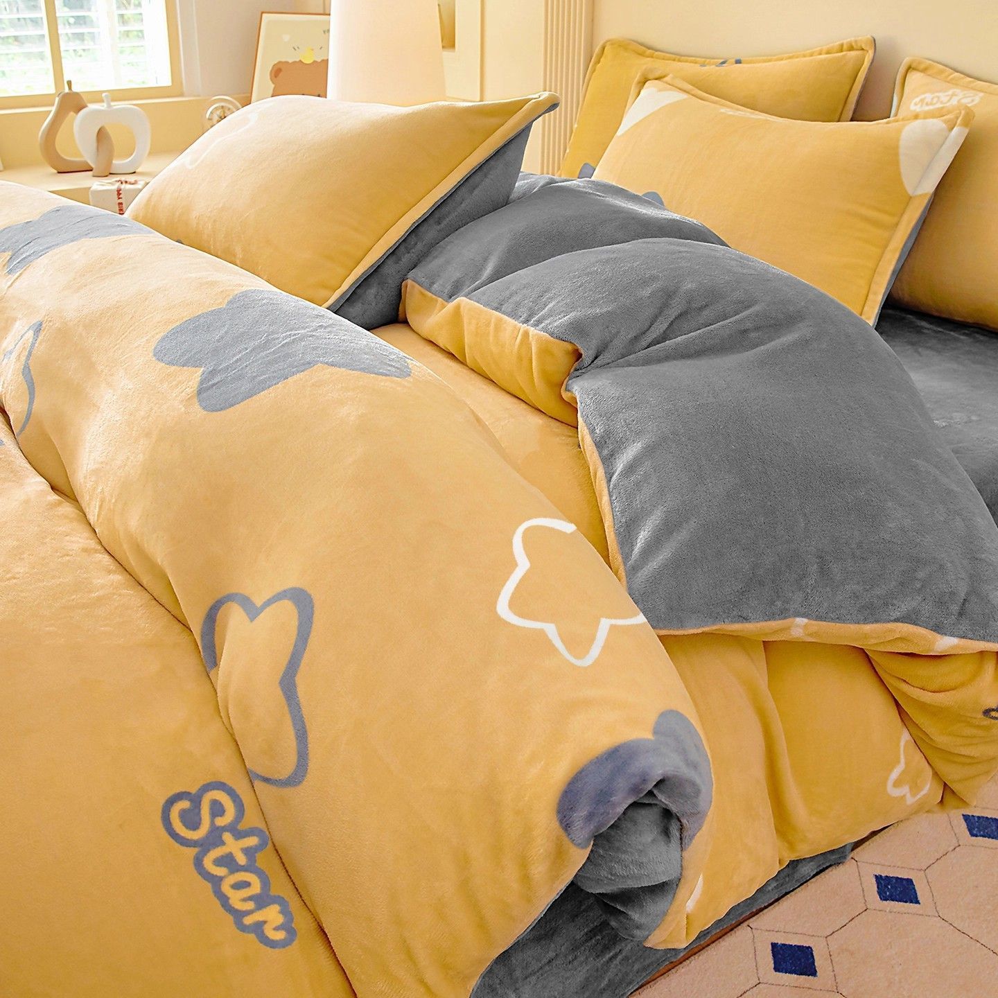 Leche de lana de coral de lana y edredón conjunto de una sola pieza de invierno cálido de doble edredón 180x200 para una persona