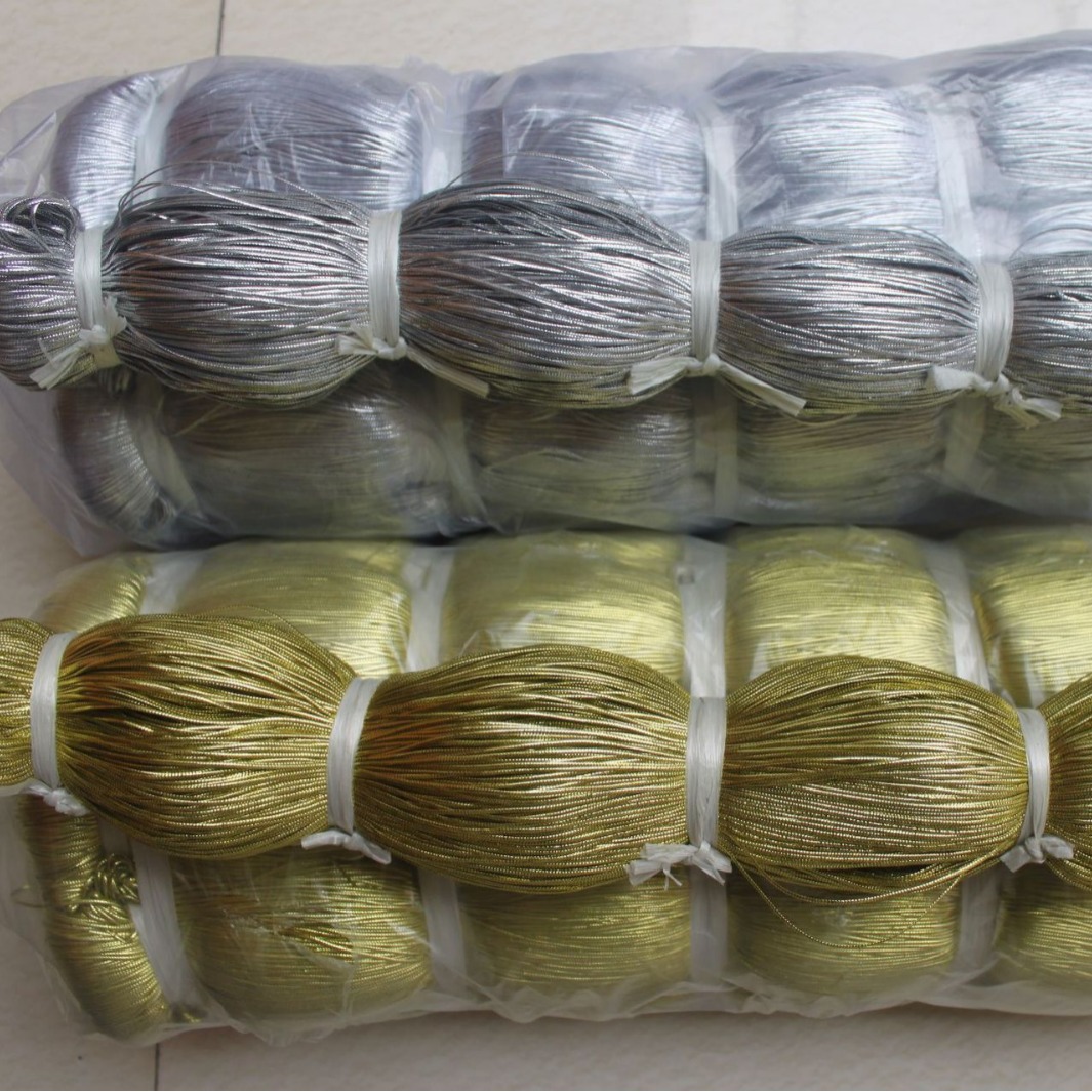 金色铝箔丝条包涤纶芯线绳深紫葱丝带银丝条无芯带子彩丝混合成带