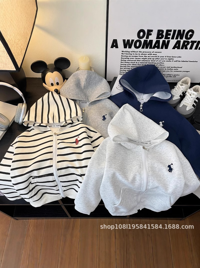 Chaqueta de suéter de rebeca casual coreana para niños y niñas, primavera y otoño para niños grandes, nueva moda occidental, color sólido con capucha