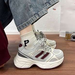 Casual Torre Shoes Women's 2025 Thin Mesh Breathable Feet Small Thick Sole Increased All-match sneaker Women's Shoes