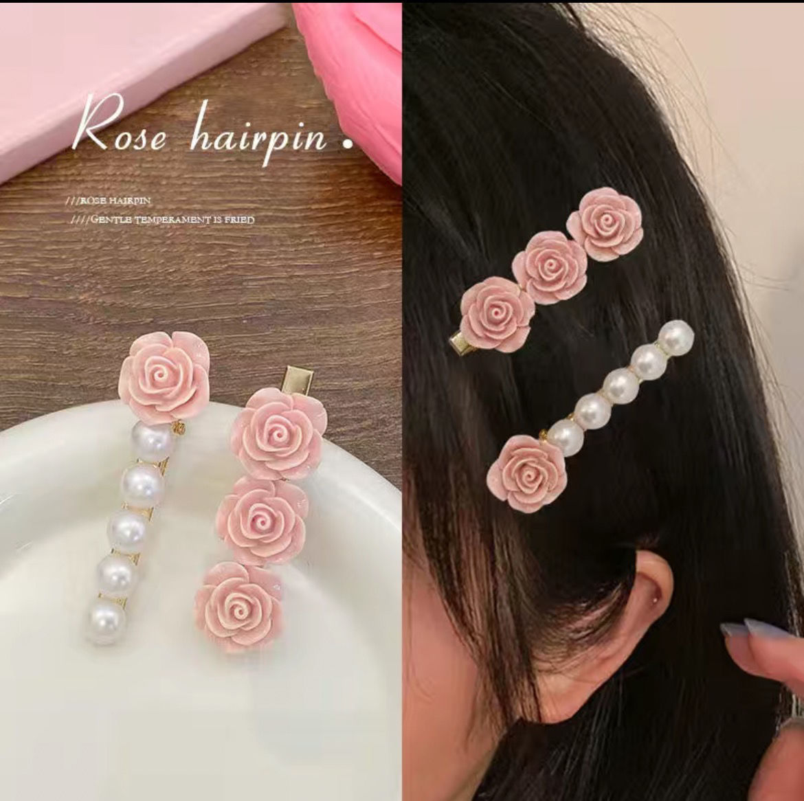 10g Weight Hair Clip Hair Accessories Type 1 Piece, 1 Pair Quantity Holiday, Daily Occasion Plastic Material Flower Pattern Women's Gender Sweet, Simple Style Style Women's Sweet Simple Style Flower Plastic Hair Clip 8